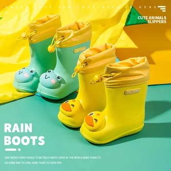 Deti Dážď Topánky Dievčatá Roztomilý 3D animovaný Dinosaura Detí, Chlapcov Členok PVC Nepremokavé Topánky Oblečenie Batoľa Vody Topánky Rainboots