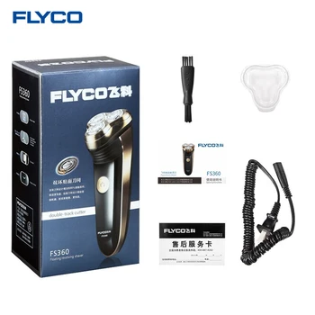 FLYCO FS360 100% Originálne Electrict Holiaci strojček Podporu Nabíjateľná Zastrihávač Brady s 3D Dvojitého Plávajúce Hlavy pre Mužov