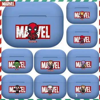 Cartoon Marvel Avengers modrá Pre Airpods pro 3 veci Ochranné Bluetooth Bezdrôtové Slúchadlá Kryt Pre Vzduch Struky airpod prípade vzduchu po