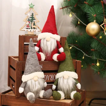 3 Kusy Plyšové Santa Gnome Vianočné Posedenie Ornament Santa Claus Gnome Vianočné Hračky Obrázok Plyšové Hračky Bábiky na Vianočné Party Decor