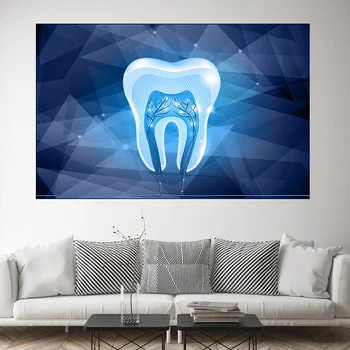 Zub Zubár Abstraktné Maliarske Plátno Modrá DNA Pozadí Plagáty a Vytlačí Wall Art Obraz Obývacia Izba Domova Bez Rámu