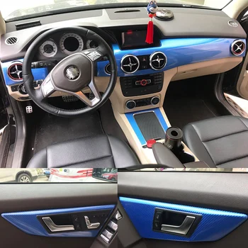 Pre Mercedes Benz GLK260/300 Interiér Centrálny Ovládací Panel Dverí Rukoväť 5D Uhlíkových Vlákien Nálepky, Nálepky Auto styling Accessorie