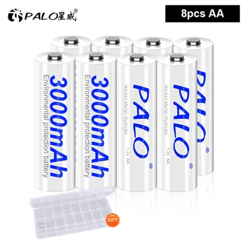 PALO 4-20pcs 1.2 V 3000mAh NI-MH NIMH AA Dobíjateľné Batérie AA batérie s LCD Inteligentná Nabíjačka pre 1.2 V, AA, AAA Batéria