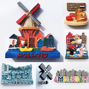 Holandsko Magnety na Chladničku Holland Tulipány Bicykle Drevené Topánky holandskom hlavnom Amsterdam Dekorácie Remesiel Magnetické nálepky