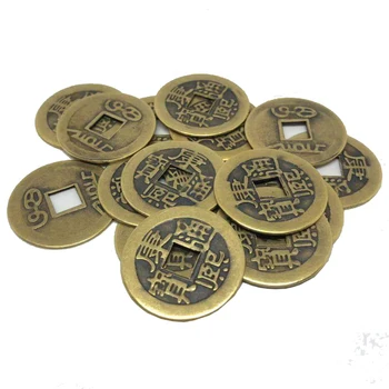 1-10pcs/veľa 23 mm Čínske Feng Shui Šťastie-Ťing/Staroveké Mince stanovené Vzdelávacie Desať cisárov Starožitné Šťastie, Peniaze Kang Xi