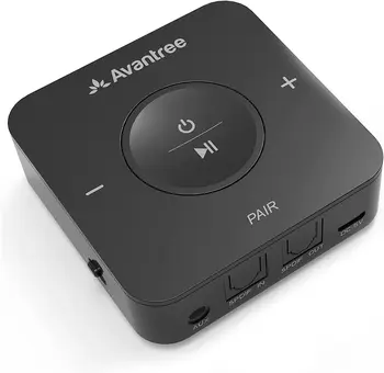 Avantree TC417 Bluetooth Vysielač, Prijímač pre TV, Optický Digitálny Toslink, Ovládanie Hlasitosti 3.5 mm AUX, RCA, 20H Čas na hru