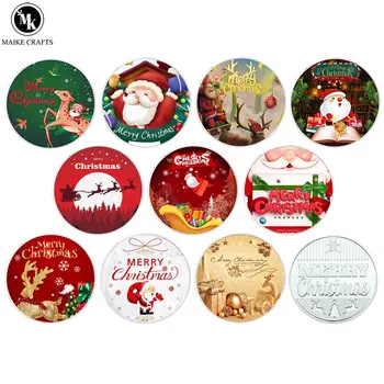 Vianočné Pamätné Mince Strieborné Pozlátené Kovové Odznaky Santa Sobov Remesiel Dekor Mince Kolekcie Vianočné Darčeky